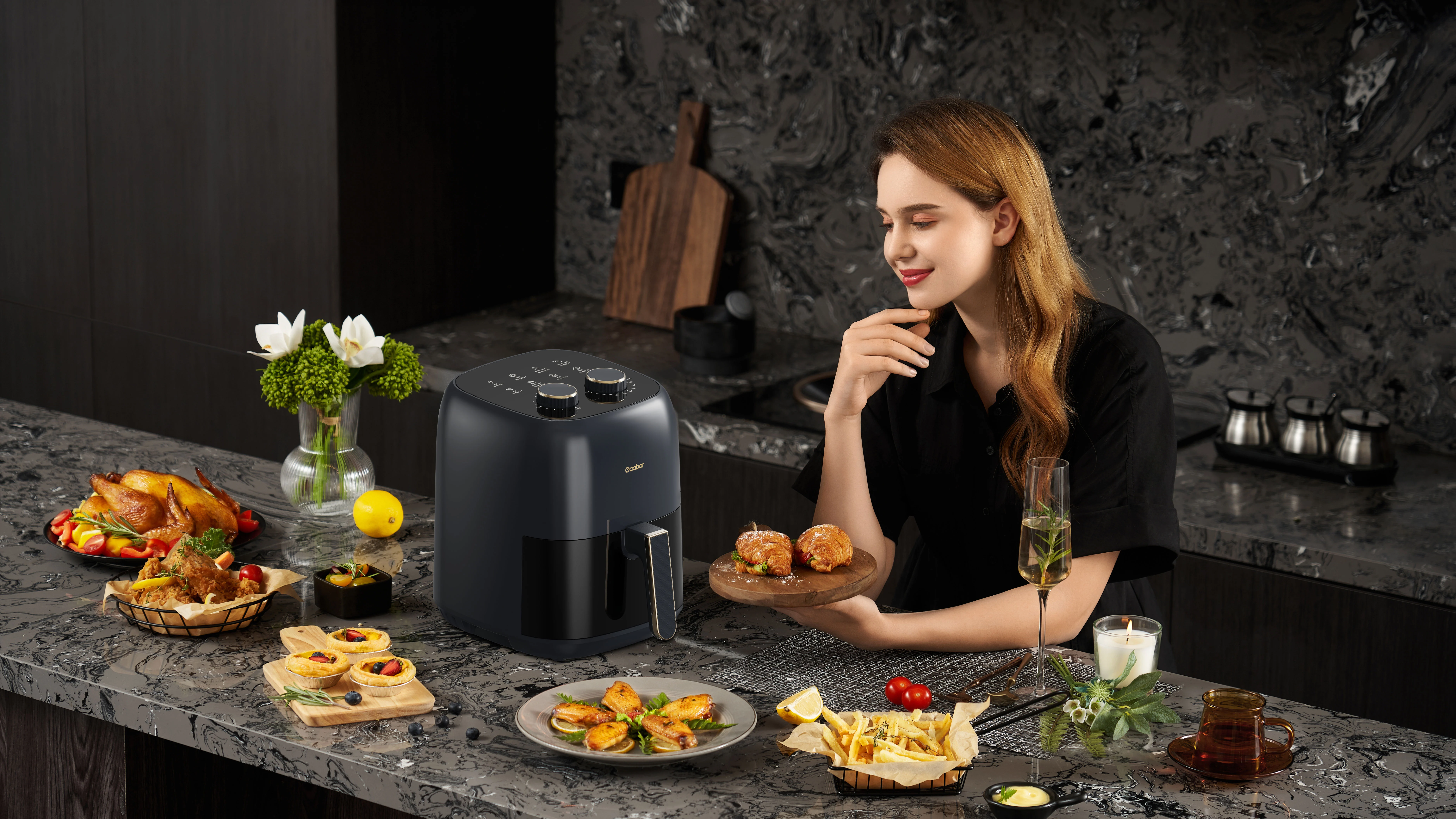 Bear Air Fryer Home New Special Special Fully Automatic Air Fryer  Degreasing French Fries Machine No Fryer Small